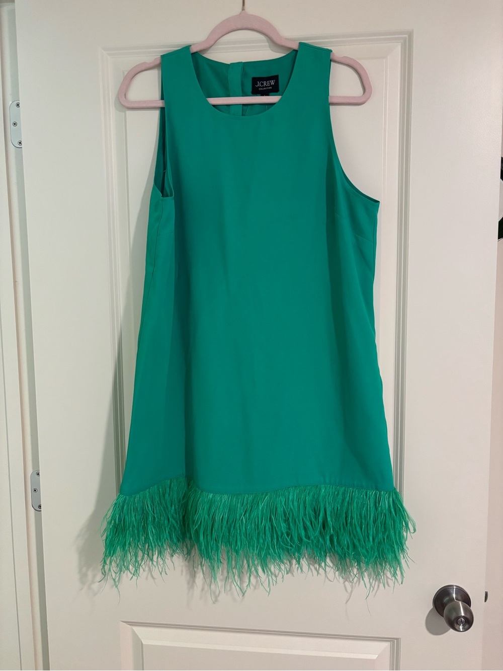 j. crew collection crepe feather-trip shift dress size L NWT - Picture 2 of 5